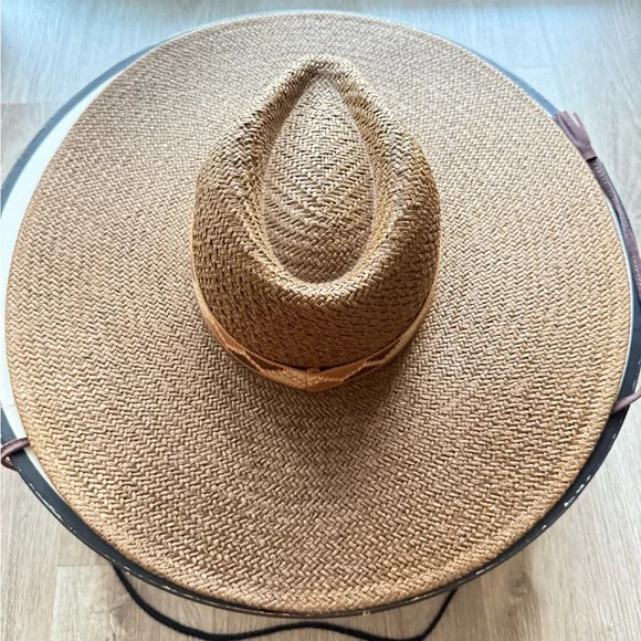 lack of color the rancho brown oversized wide brim straw fedora beach hat medium - Picture 5 of 8